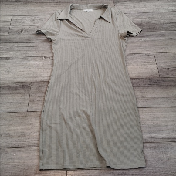 Love Tree Mint Sage Mini Dress Size L Stretchy Fit Summer Lagonlook Minimalist - Picture 5 of 8